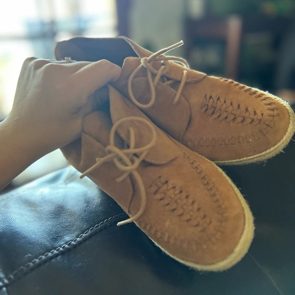 Crown Vintage Women’s Mara Hidden Wedge Tan Leather Moccasin Booties - Size 8 - Picture 8 of 11